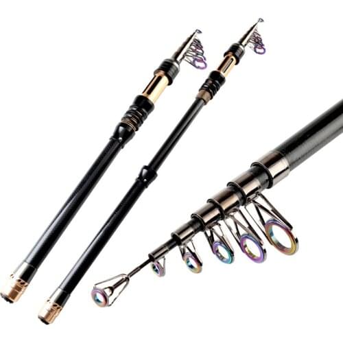 Rompin Carbon 1.8M 2.1M 2.4M 2.7M 3.0M Portable Telescopic Fishing Rod Spinning Carp Feeder Fish Hand Fishing Tackle Sea Rod
