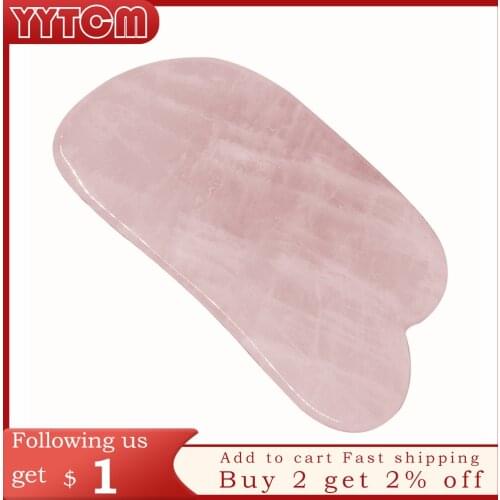 Rose quartz Massage powder crystal Natural Rose Quartz Guasha Scraping Beauty Kit Simming Arm Leg V Facial Plate