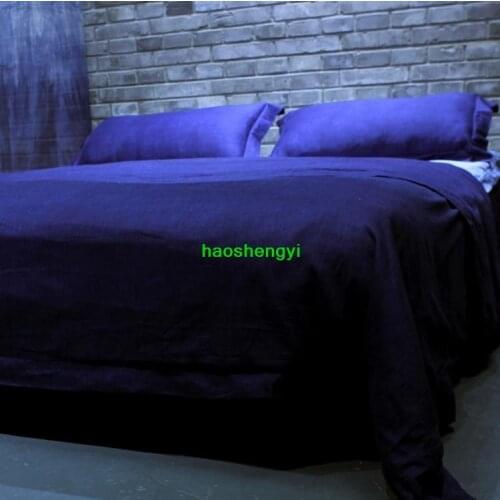 Blue dyed super wide cotton bedding fabric, plant dyed home textile fabric