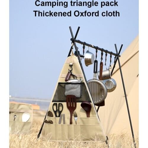 Camping Triangle Pack Bag Tripod Storage Bag Large Capacity Tableware Finishing Bag Folding Tripod Picnic Outdoor Storage Bag