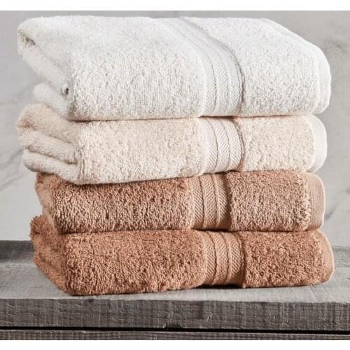 Turkish Pure %100 Cotton 4 Pcs 50x90 Cm Super Absorbent Towel Set Soft 2021 Cream Rose Dark And Light Brown - Home Textile