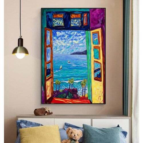 Henri Matisse Open Window Vintage Celebrity Canvas Poster Frameless only poster-60x90cm