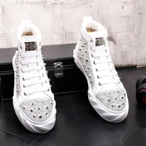 Height Increasing Men High Tops Hip Hop Punk Sneakers Ankle Boots Zapatillas Hombre