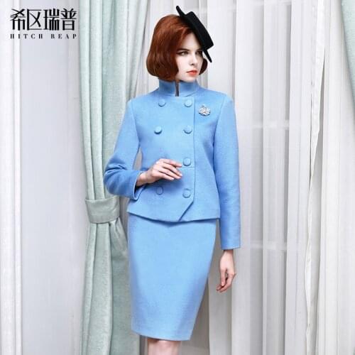 High End 95% Australian Wool Tweed Fashion Professional Dress Retro Celebrity Ol European And American Dress