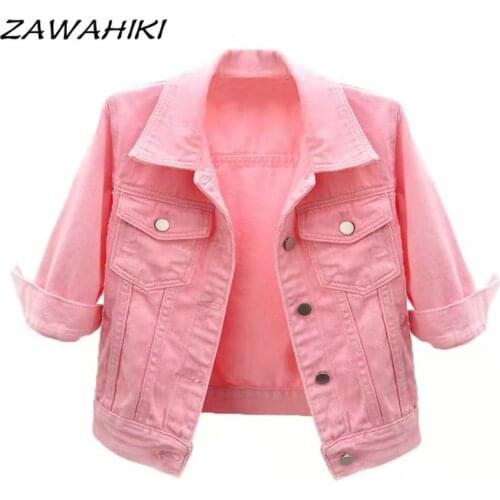 Женские джинсовые куртки ZAWAHIKI China At AliExpress
