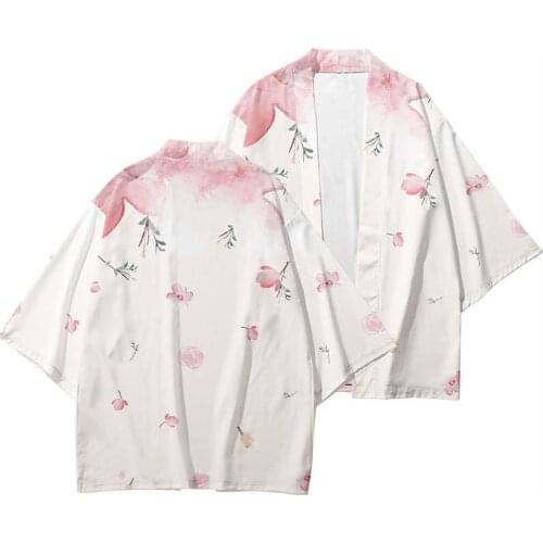 S-6XL Printed Loose Japanese Streetwear Cardigan Women Men Harajuku Haori Kimono Cosplay Top Shirts Yukata Casual Coat