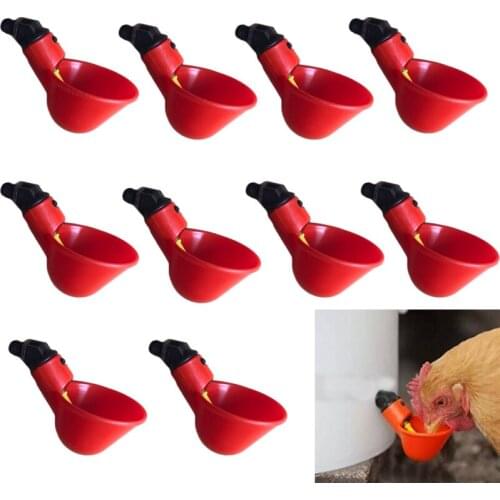 1 Set Chicken Quail Hanging Water Cups Nipple Drinking Bowl Birds Water Bowl Cups for Backyard Automatic Poultry Chicken Drinker