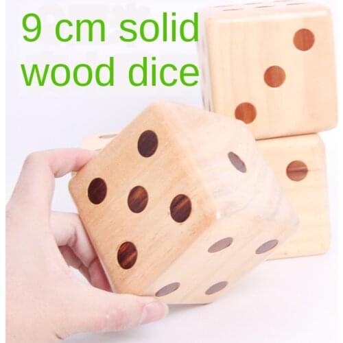 1pc 90mm Big Giant Wooden Yard Dice Dice Grain Extra Large Solid Wood Solid Family Board Desktop Casino Gamble Game Fun Toy