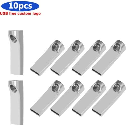 10pcs/lot Usb flash drive 128GB 64GB 32GB 16GB 8GB 4GB pen drive waterproof metal u disk memoria cel usb2.0 stick for gift