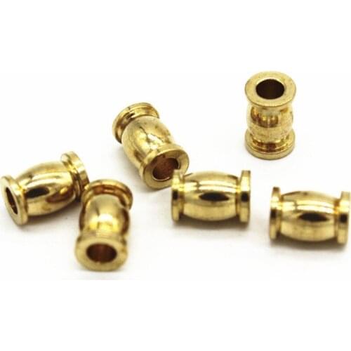 100 PCS 4mm*6mm Fashion Metal Raw Brass Loose Beads DIY Beads 2mm Hole Beads For Jewelry Making