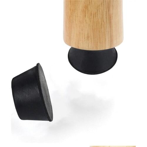 20/40pieces Black Rubber Furniture Leg Covers Chair Table Feet Booster Anti-skid Pad Bed Mat Non-slip Wood Floor Protectors
