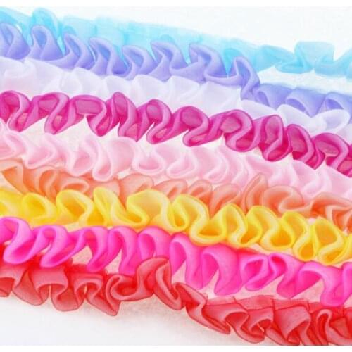 20Yards Pleated Mesh Lace Trim Patchwork Material DIY Sewing&Headwear Accessories Baby Girl Clothes Wedding Dress DIY Material