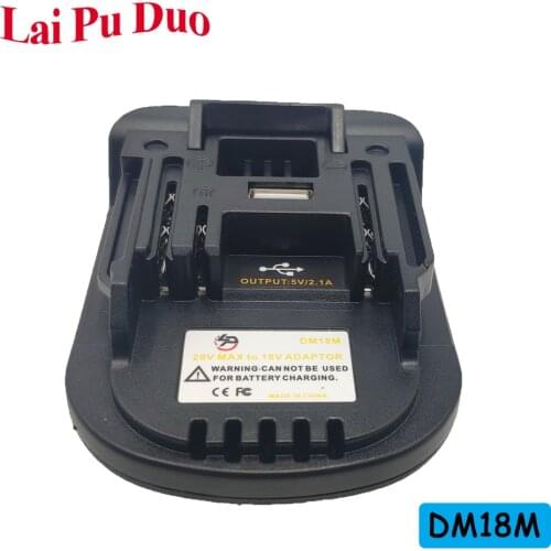 DM18M 18V To 20V Battery Adapter For Dewalt DCB205 DCB200 For Mikwaukee Li-Ion Battery For Makita BL1830 BL1840