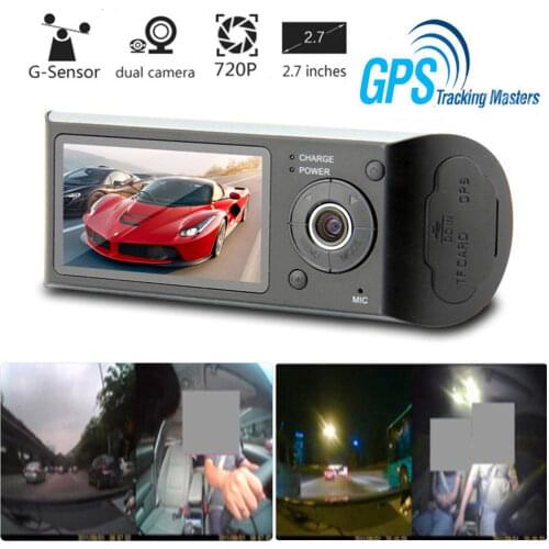 Car DVR Camera Car DVR GPS Dual Camera HD 1080P Night Vision Dual Lens DVR Recorder Dash Cam 2.7 Inches Video Recorder IR