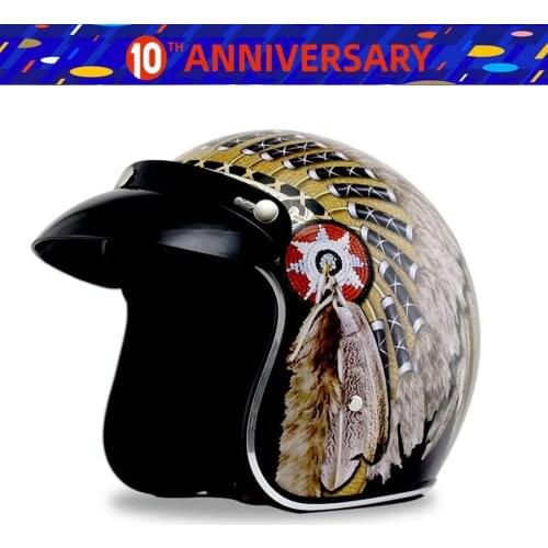 Free shipping 1pcs 3/4 Open Face Motocross Helmet Retro Vintage Open Face Mark Chopper Scooter Cruiser Motorcycle Helmet