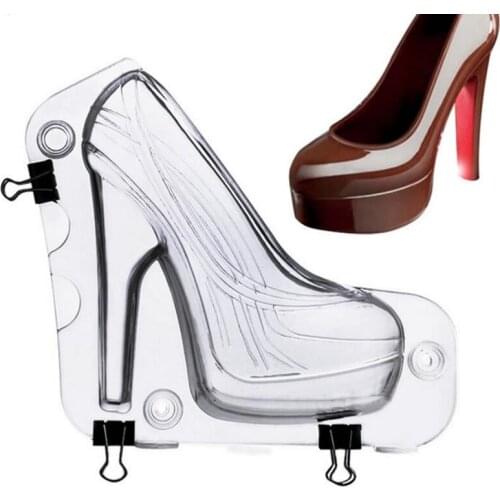 Big Size 3D Chocolate Mold High Heel Shoes Candy Cake Decoration Molds Cake Tools DIY Home Baking Pastry Tools Lady Shoe Mold