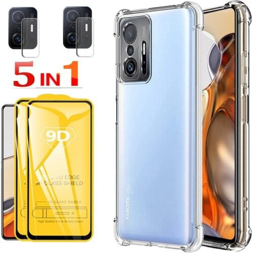 For Xiaomi 11 Lite Capa+Glass Xiami Mi 11 Lite 5G Mi11 i Mi 11Lite Cover Silicone Shockproof Fundas Mi 11 Lite 5 g Phone Case