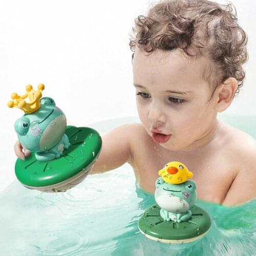Baby Bath Toys Electric Spray Water Floating Rotation Green Forg Sprinkler Toy Shower Game For Children Kid Swimming Bathroom