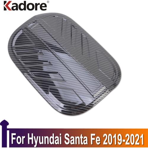 For Hyundai Santa Fe 2019 2020 2021 ABS Carbon Fiber Car Fuel Tank Cap Gas Box Cover Trims Exterior Accessories Sticker