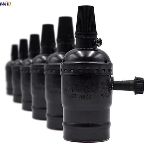 IWHD Portalamparas Vintage E27 Lamp Holder Base LED With Switch Aluminum Soquete Douille Fitting E27 Socket Bulb Holder