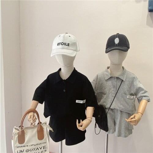 Summer New Toddler Kids Clothing Sets 2021 Baby Boys Fashion Lapel Pocket Tshirts Shorts 2pcs Suits Casual Korean Style Boys Set