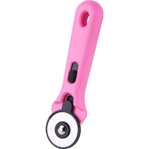 LMDZ 45mm Professional Rotary Cutter Fabric Rotary Cutter Ergonomic Sewing Craft Cutting Tool for Crafting Sewing Quilting Pink
