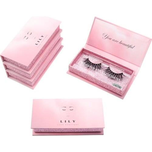 Custom Logo Magnetic Rectangular Eyelash Case Wholesale Mink Lashes 5D 25mm Eyelashes Vendor Gradient Pink Eyelash Empty Box