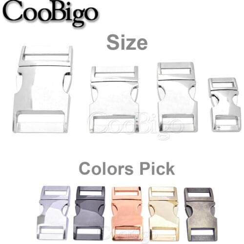 New 10pcs 10mm 15mm 20mm 25mm Metal Side Release Buckles for Paracord Bracelet Dog Cat Collar Buckles DIY Accessories