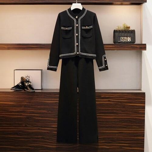 Fashion Tracksuit 2 Piece Set Women Outfit Plus Size 4XL Spring New Casual Long Sleeve Single-breasted Tops + Pants Jogging Suit