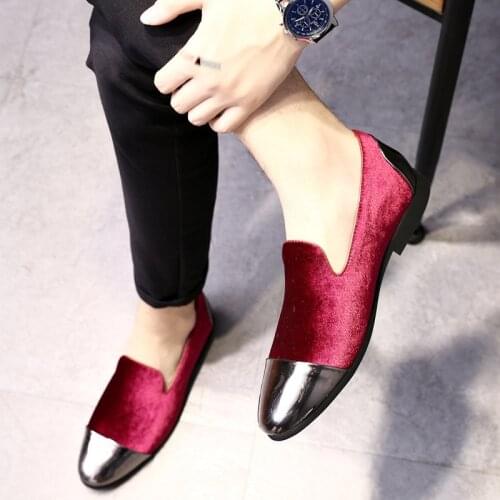 Mens Fashion Flock Loafers Shoes New Style Designer Flat Breathable Slip-on Male Casual Shoes Plus Size Footwear Black Shoes