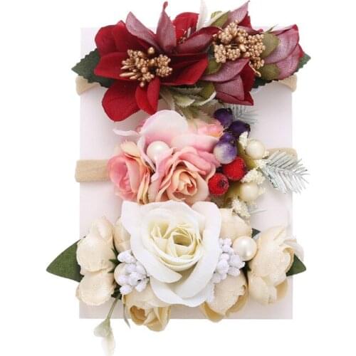 Flower headband Artificial Flower Baby Headband Newborn Baby Girls Hair Accessories Princess Sweet Headdress Cute Headwear