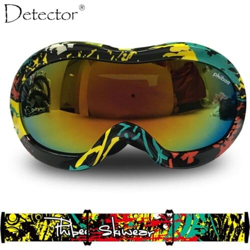 Detector Kids Double Anti-Fog UV400 Protection Ski Goggles Boys Girls Snowboard Ski Glasses Winter Snow Sports Googles