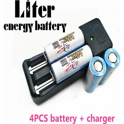 Original Liter energy battery 18500 Battery 3.7V 1600mAh li-ion battery ICR18500 + Travel Charger Can be used to LED Flashlight