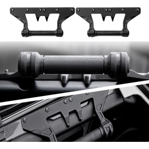 Front Grab Handles Aluminum Alloy Grab Bars For jeep Wrangler 2018+ ,Black (2Pcs)