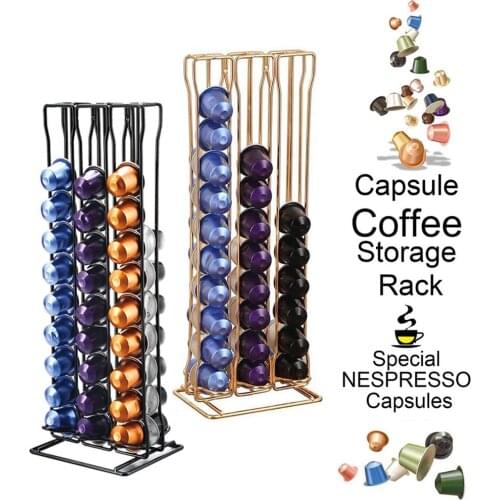 Practical 60 Coffee Capsules Storage Rack Nespresso Coffee Space Saving Organizer Pods Holder Display Stand Dispenser