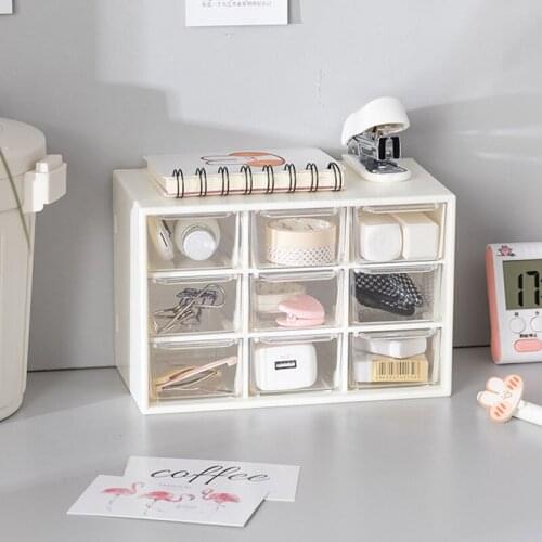Dust-Proof Nine-Square Drawer Desktop Accessories Storage Box Dormitory Storage Container Jewelry Organizer Home Office Storage