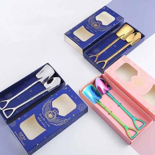 2Pcs Merry Christmas Spoon Stainless steel Coffee Spoon Shovel Creative Watermelon spoon Childrens Birthday Bifts New Year Gift