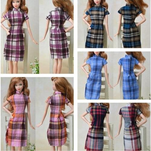 Handmade Dress For Barbie Cheongsam Chinese Traditional Dress Vestido Sleevless High Neck Qipao Unique Party Evening Dresses