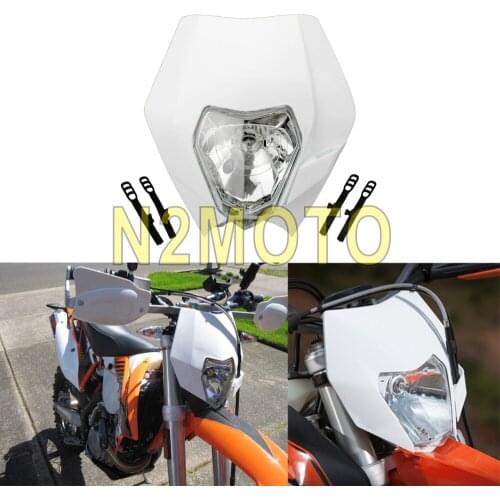 Universal Motorcycle Headlight Lamp White Head Light Dirt Bike For KLX CRM XR DRZ RMZ RM250 YZ WR