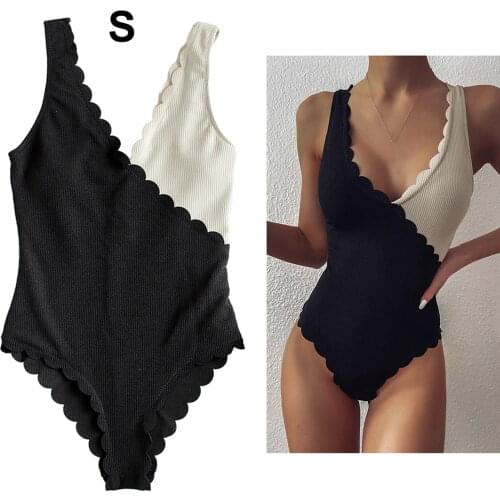 V Neck One Piece Womens Swimsuits Solid Color Pacthwork Stretchy Lady Fashion Sexy Lace Backless Beach Travel Swimwear