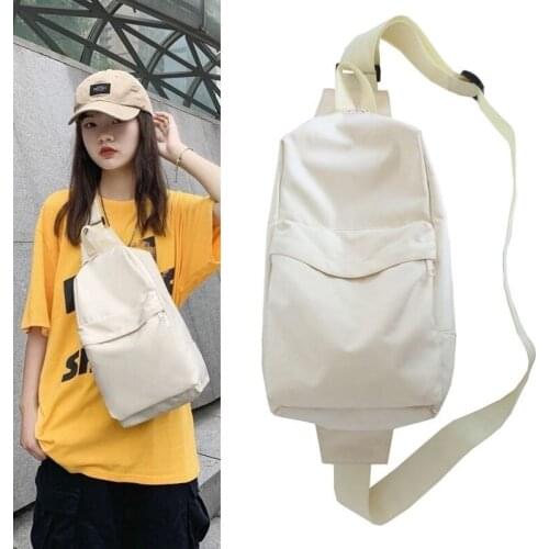 Waterproof Canvas Solid Color High Capacity Women Shoulder Bags Fashion Designer Chest Bag Ladies Handbags Multifunction Waist
