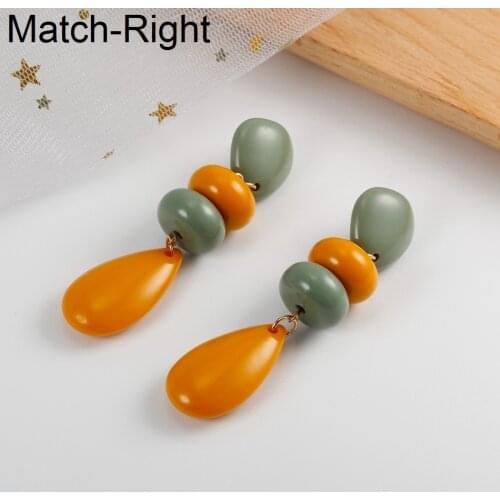 Match-Right Women Statement Long Dangle Trendy Earrings For Women Korean Acrylic Drop Earrings Pendant Female Jewelry NR217