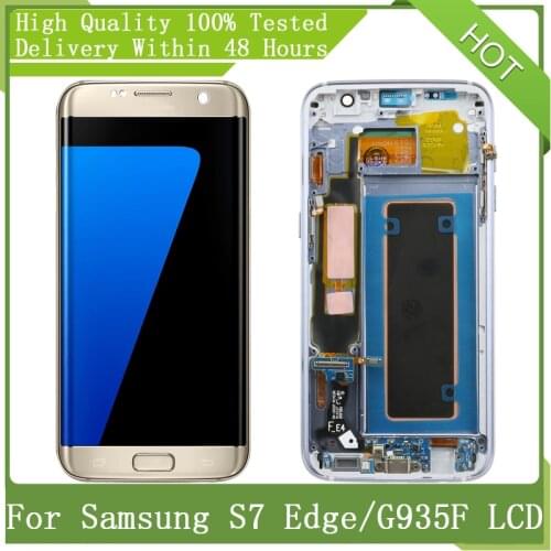5.5 " SUPER AMOLED LCD For SAMSUNG GALAXY S7 Edge G935 G935f With Frame LCD Display Touch Screen Digitizer Assembly Replacement