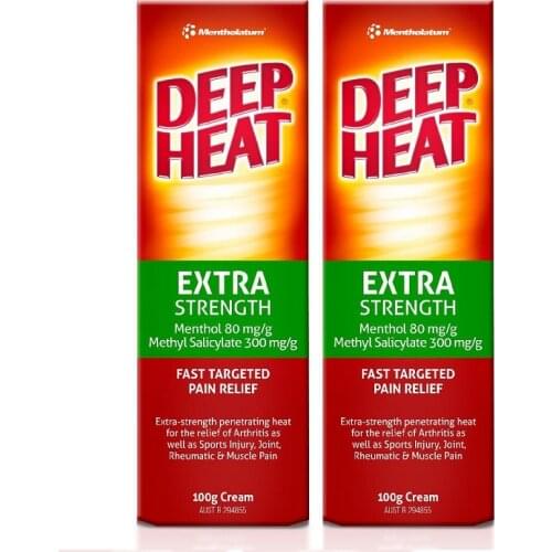 2 DeepHeat Arthritis EXTRA STRENGTH Rub Muscular Joint Back Shoulder Sport Injury Strain Fibrositis Rheumatism Pain Relief Cream