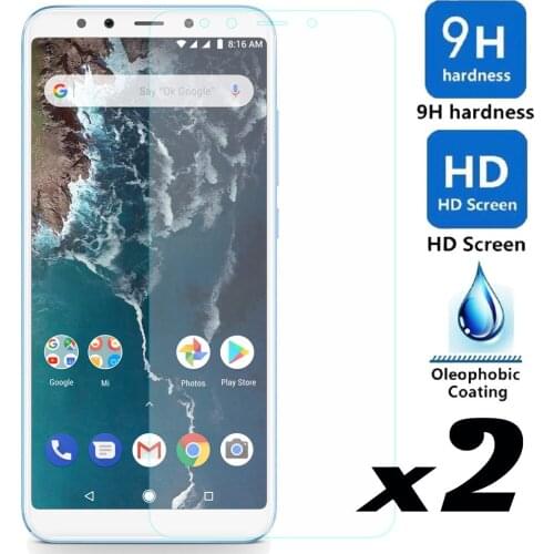 2pcs 9H Hardness HD Tempered Glass Screen Protector Explosion-proof Anti Scratch Protective Front Films For Xiaomi A2 / A2 Lite