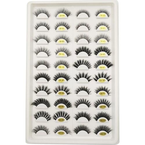 20 Pairs Multipack 3D Soft Mink Hair False Eyelashes Handmade Wispy Fluffy Long Lashes Natural Eye Makeup Tools Faux Eye Lashes