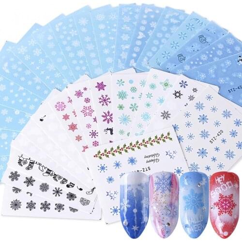 30Pcs Nail Sticker Christmas Snowflake Transfer Nails Art Stickers Tools Manicure Decorations Accessories декор для ногтей