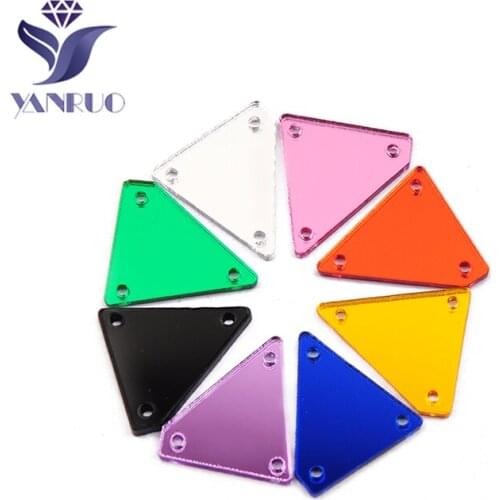 30Pcs Irregular Triangle Acryl Sewing Mirror Crystal Stones Flatback Mirror Strass Rhinestones Stones For Clothes Needlework