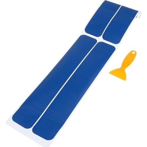4Pcs/ set Welcome Pedal Protect Carbon Fiber Sticker Blue Car Accessories Door Sill Scuff