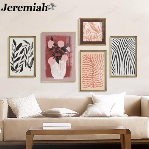 Abstract Line Canvas Painting Simple Hand-Painted Vase Poster Wall Art Modern Home Room Decoration Painting Accessories